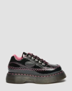 Chaussures Buzz en cuir Distressed Patent à 5 œillets in Noir