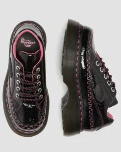 Chaussures Buzz en cuir Distressed Patent à 5 œillets in Noir