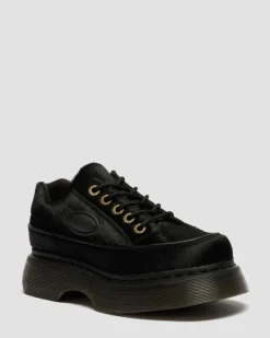 Chaussures Buzz en cuir Hair On à 5 œillets in Noir