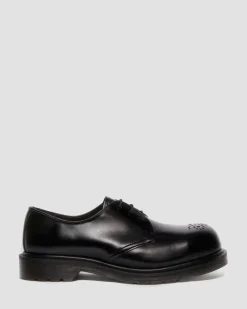 Chaussures 1461 en cuir Analine à coque en acier in Noir