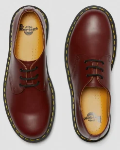 Chaussures 1461 en cuir Smooth in Rouge Cherry Red