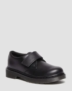 Chaussures Kamron en cuir à brides velcro Junior in Noir