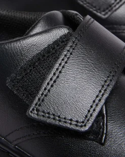 Chaussures Kamron en cuir à brides velcro Junior in Noir
