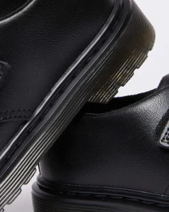 Chaussures Kamron en cuir à brides velcro Junior in Noir