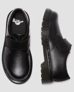 Chaussures Kamron en cuir à brides velcro Junior in Noir