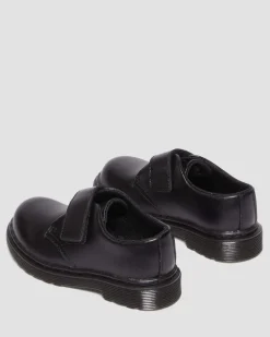 Chaussures Kamron en cuir à brides velcro pour tout-petit in Noir