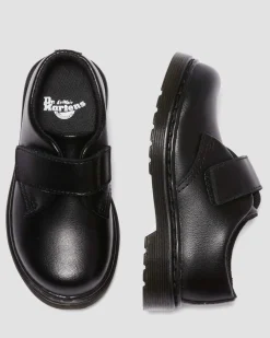 Chaussures Kamron en cuir à brides velcro pour tout-petit in Noir