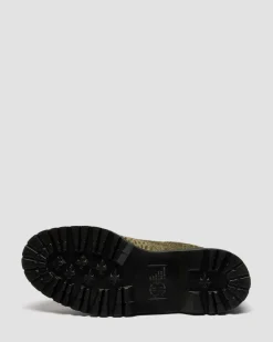 Chaussures Lowell en cuir Hair On à bout mocassin in Olive Vert