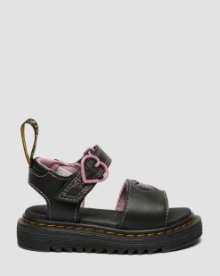 Chaussures Marlowe II Glitter Heart en cuir à brides pour tout-petit in Noir