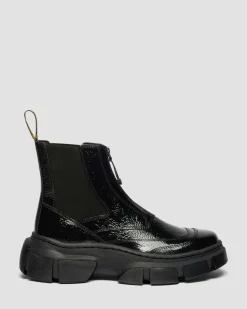 Chelsea boots DMXL en cuir Distressed Patent in Noir