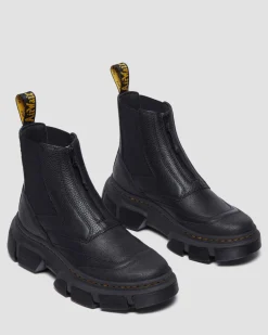 Chelsea boots DMXL en cuir à zip in Noir