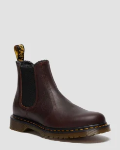 Chelsea boots en cuir Grizzly et fourrure synthétique in Marron Foncé