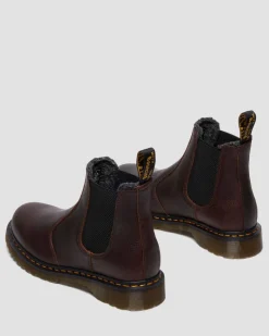 Chelsea boots en cuir Grizzly et fourrure synthétique in Marron Foncé