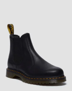 Chelsea boots en cuir Grizzly et fourrure synthétique in Noir