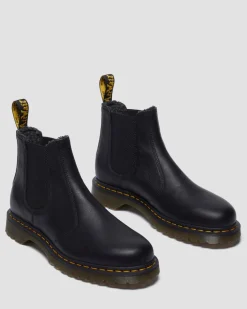 Chelsea boots en cuir Grizzly et fourrure synthétique in Noir