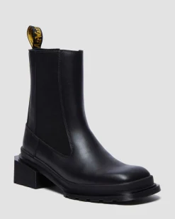 Chelsea boots en cuir Maybole à bout carré in Noir