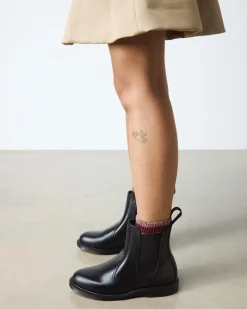Chelsea boots Flora en cuir Smooth in Noir