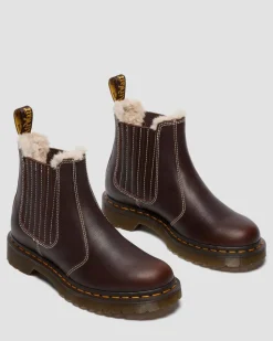 Chelsea boots 2976 Leonore II en cuir Grizzly et fourrure synthétique in Marron Foncé