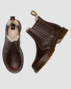 Chelsea boots 2976 Leonore II en cuir Grizzly et fourrure synthétique in Marron Foncé