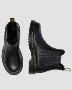 CHELSEA BOOTS 2976 LEONORE II EN CUIR SOUPLE ET FOURRURE SYNTHÉTIQUE in Noir