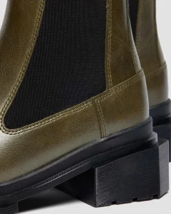 Chelsea boots Maybole en cuir à bout carré in Olive Vert