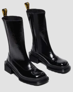 Chelsea boots Maybole Hi en cuir verni à bouts carrés in Noir
