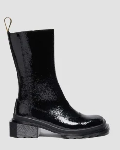Chelsea boots Maybole Hi en cuir verni à bouts carrés in Noir