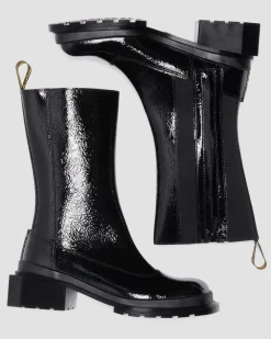 Chelsea boots Maybole Hi en cuir verni à bouts carrés in Noir