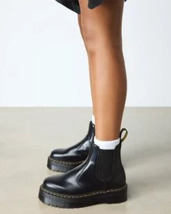 Chelsea boots plateformes Quad 2976 en cuir Smooth in Noir