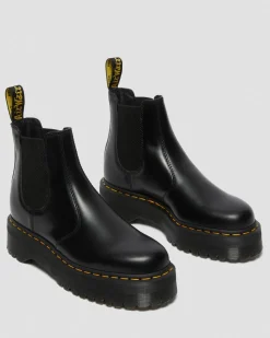 Chelsea boots plateformes Quad 2976 en cuir Smooth in Noir