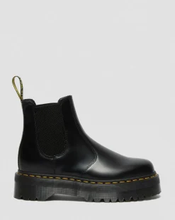 Chelsea boots plateformes Quad 2976 en cuir Smooth in Noir