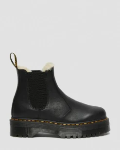 Chelsea boots plateformes Quad 2976 fourrées in Noir