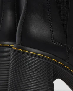 Chelsea Boots Spence en Cuir à Talons Évasés in Noir