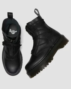 Jarrick II Mono Laced Leather Platform Boots in Black