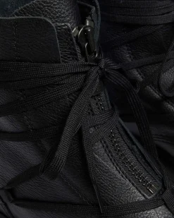 Jarrick II Mono Laced Leather Platform Boots in Black