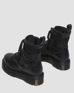 Jarrick II Mono Laced Leather Platform Boots in Black