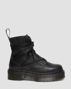 Jarrick II Mono Laced Leather Platform Boots in Black