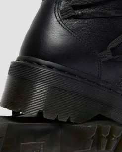 Jarrick II Mono Laced Leather Platform Boots in Black
