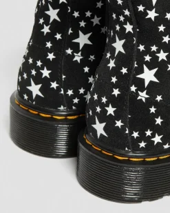 Junior 1460 Pascal Star Suede Lace Up Boots in Noir