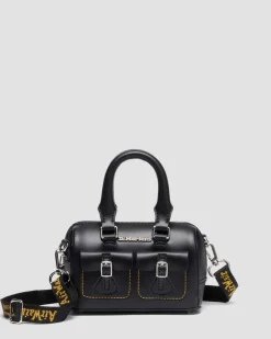 Mini Sac En Cuir À Anse Supérieure in Noir