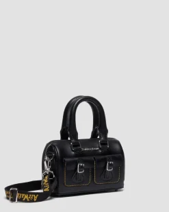 Mini Sac En Cuir À Anse Supérieure in Noir