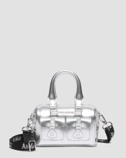 Mini sac en cuir Patent Lamper argenté à anses supérieures in Argenté