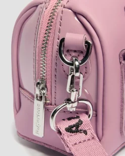 Mini sac en cuir verni à anse supérieure in Rose Poudré