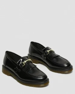 Mocassins Adrian Snaffle en cuir Smooth à pampilles in Noir
