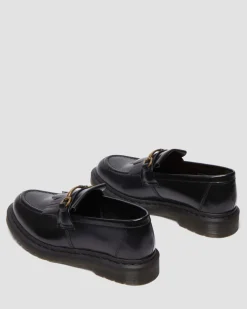 Mocassins Adrian Snaffle en cuir Smooth à pampilles in Noir