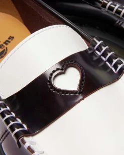 MOCASSINS PENTON HEART EN CUIR ARCADIA RUB-OFF BICOLORE in Rouge Cherry Red & Blanc