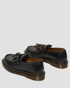 Mocassins Vintage Adrian en cuir Quilon à pampilles in Noir