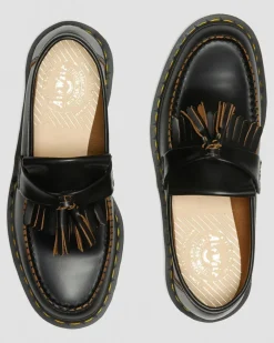 Mocassins Vintage Adrian en cuir Quilon à pampilles in Noir