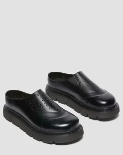 Mules en cuir VENT XX02 in Noir