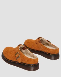 Mules Isham en daim et fourrure synthétique in Pecan Brown